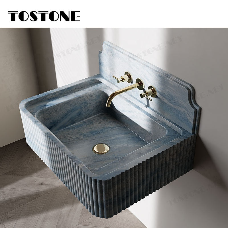 Chậu Đá Xanh Bahia Lượn Sóng Đơn Giản