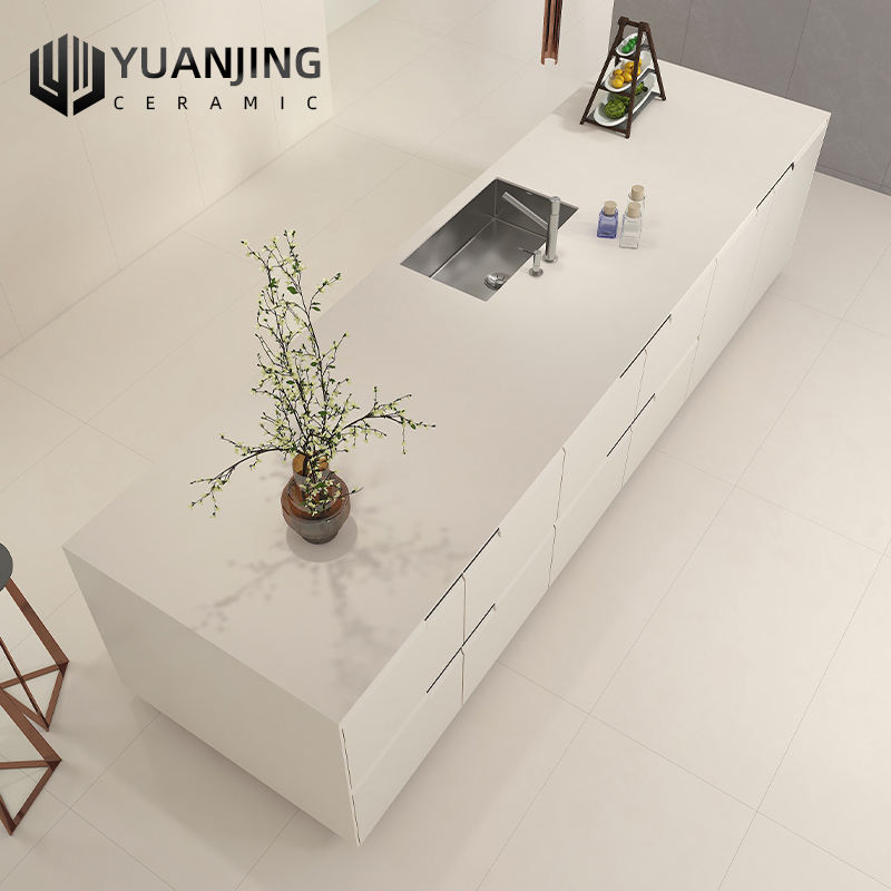 Gạch Sứ Quảng Đông Phật Sơn Nhung Vàng Ánh Sáng Mềm 600X1200mm Gạch Lát Sàn Màu Trơn Kem Phòng Khách