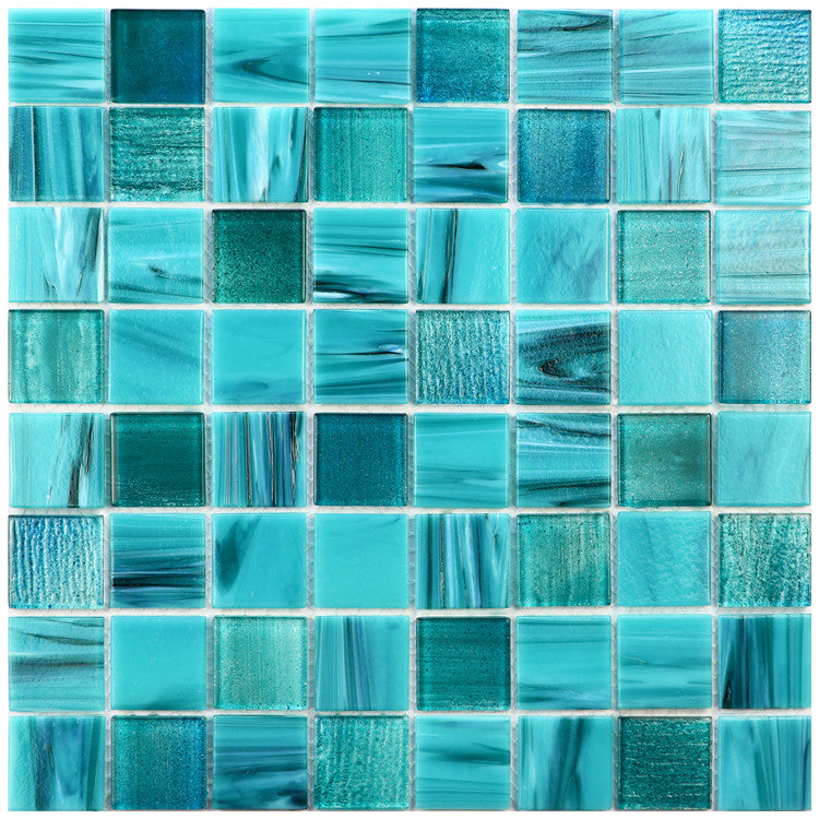 Gạch Mosaic Kính Xanh Lá Cây Hồ Bơi Dạng Dải Trung Quốc Óng Ánh Pha Lê Xanh Ngọc Chịu Nhiệt Trang Trí Nội Thất