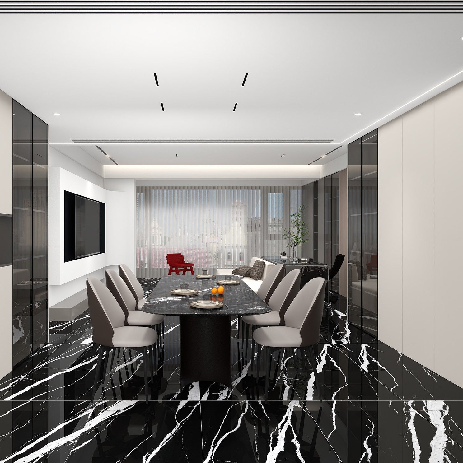 Gạch ốp lát Sứ tráng men bóng vân đá Marble Thiết kế 3D Sang trọng hiện đại Bề mặt siêu mịn 60x120 cho nội thất căn hộ.