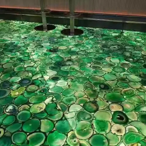 Gạch Đá Mã Não Xanh Tự Nhiên Cao Cấp Thủ Công