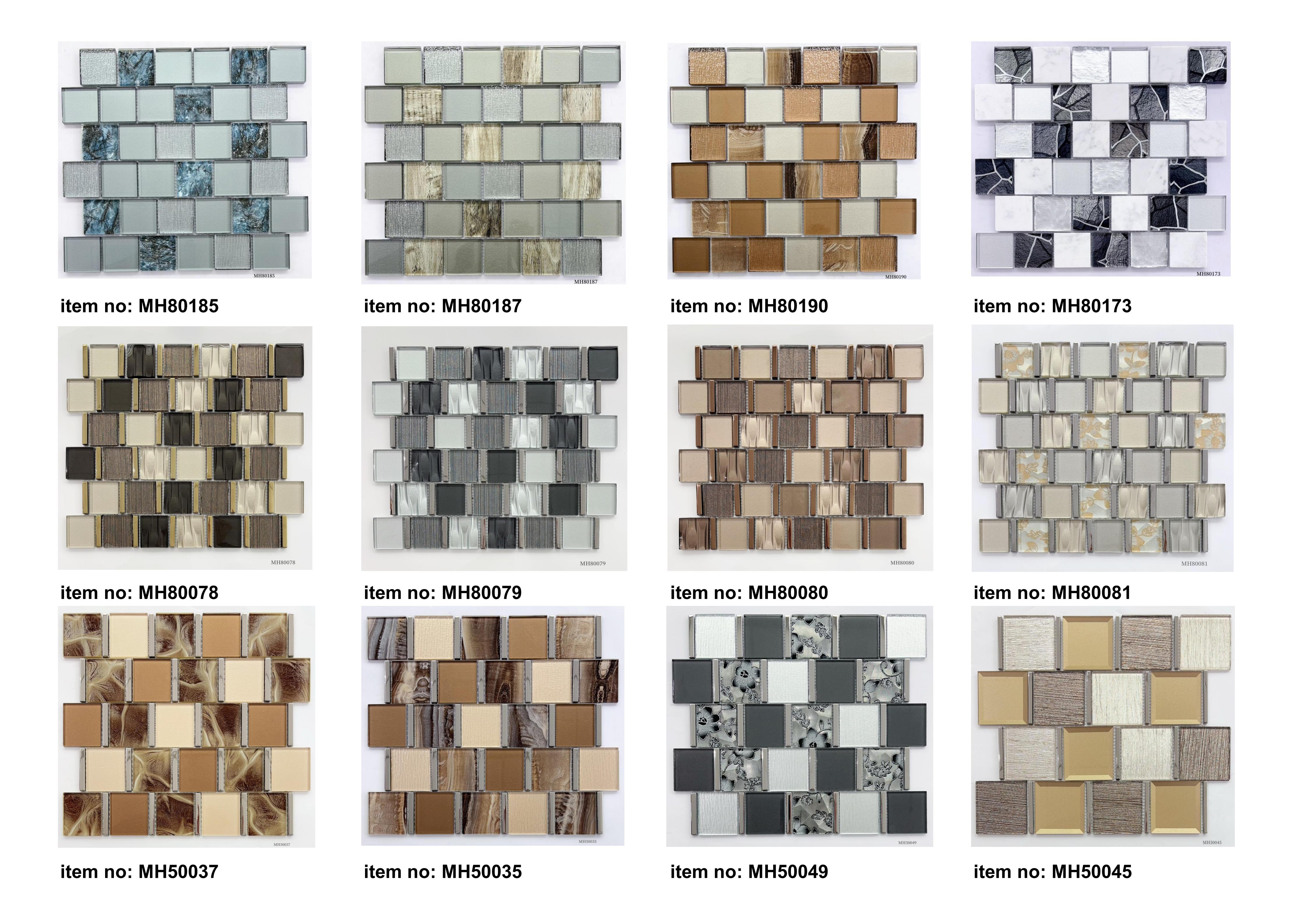 Gạch Mosaic Kính 6MM Hình Chữ Nhật Chất Lượng Tốt, Thiết Kế Hiện Đại, Nghệ Thuật Thủ Công Mosaic Nhân Tạo cho Tường và Khách Sạn