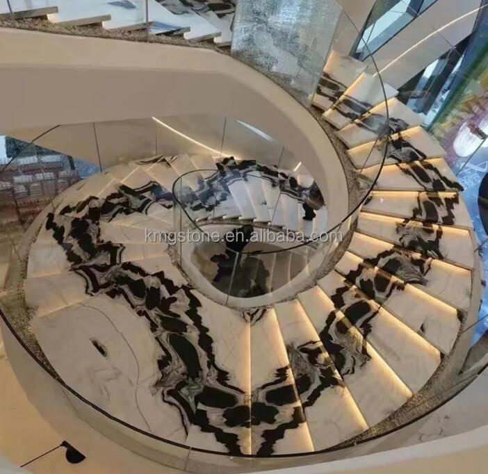 Gạch hoặc Tấm đá cẩm thạch Trắng Panda Hiện đại Thiết kế đá tự nhiên Bề mặt đánh bóng