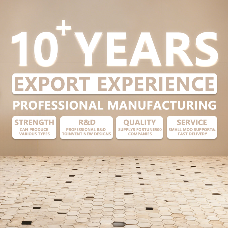 Giá xuất xưởng Gạch ốp tường nội thất mosaic đá cẩm thạch kiểu Parquet hiện đại, nhập khẩu Trung Quốc, màu sắc tùy chỉnh, độ dày 6MM
