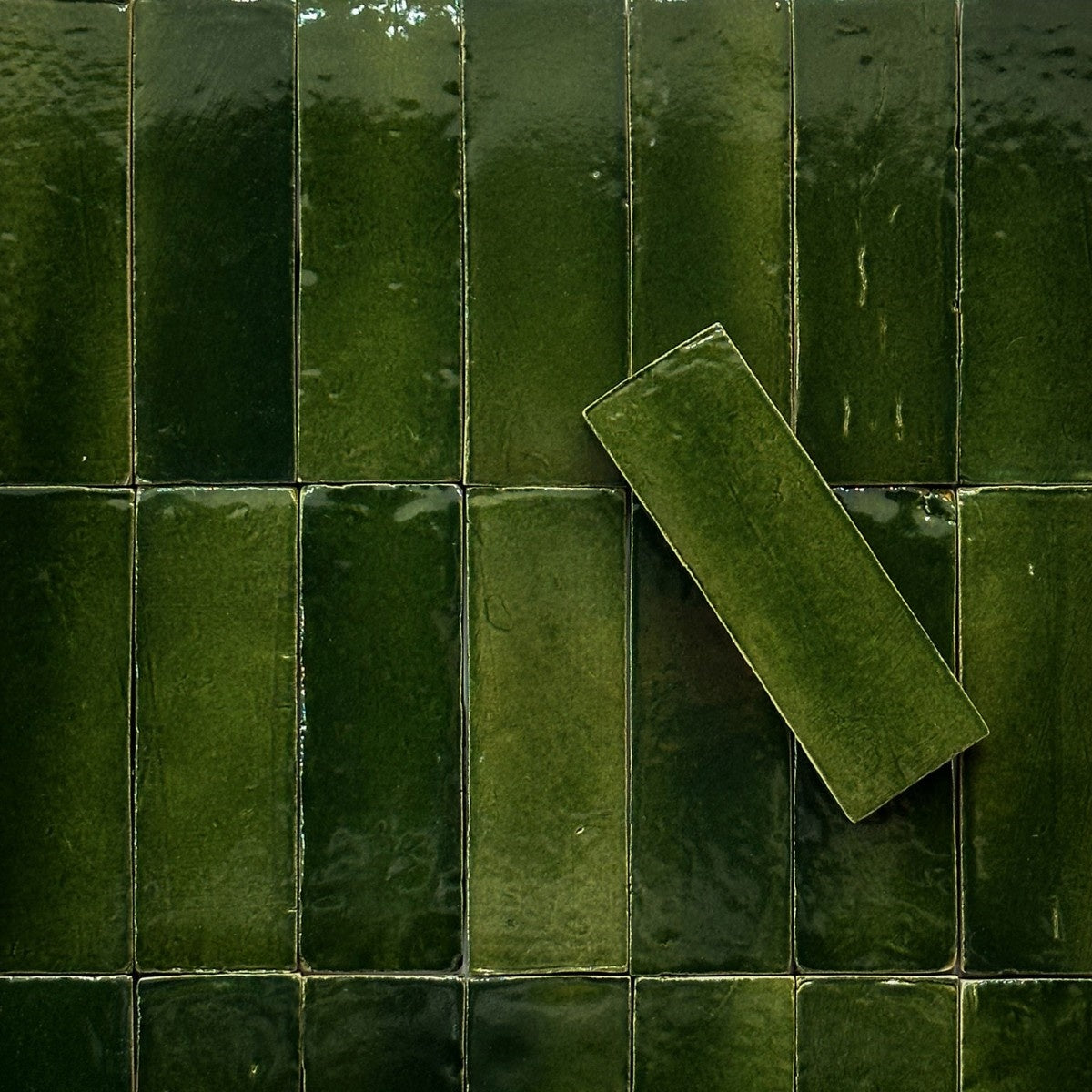 Gạch Vuông Bóng Chống Trượt Kháng Khuẩn Thủ Công Sang Trọng Ma-rốc Cổ Điển Cổ Kính Xanh Lá Đậm Dùng cho Nội Thất Nhà Kho Phòng Ốc