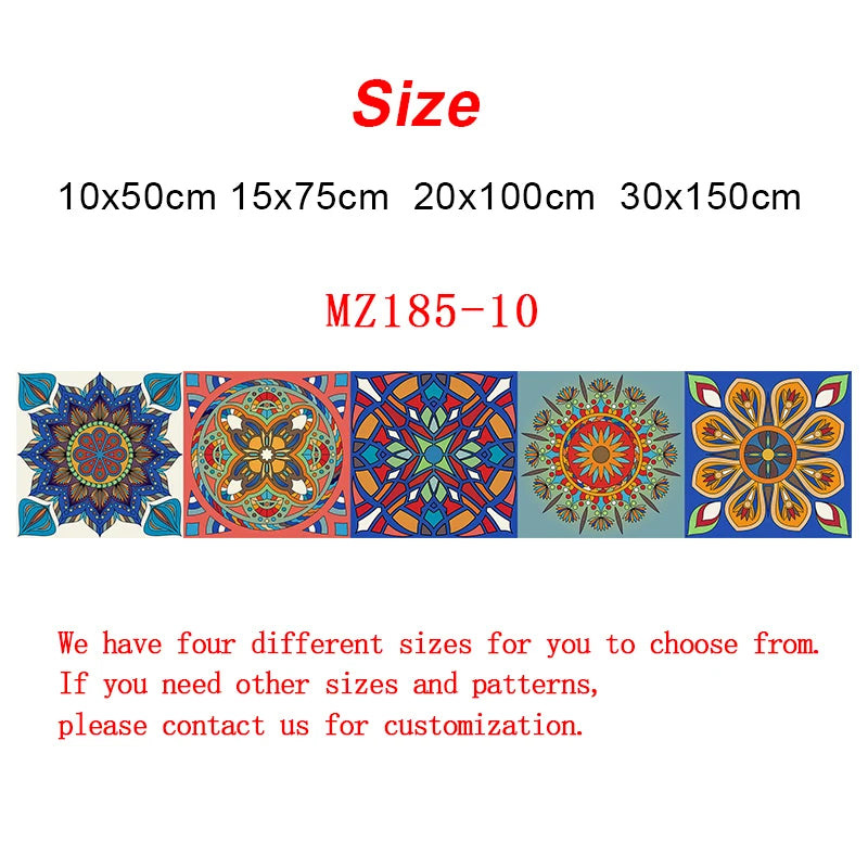 Gạch Dán Trang Trí Mandala Đa Màu Sọc Dán Tường Chống Thấm