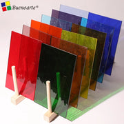 10x10cm 12Pcs/Set Stained Glass Sheet & Cathedral Glass Sheet for Diy Art Mural Tiffany Glass Tile and Diy Mosaic Lamp Kits