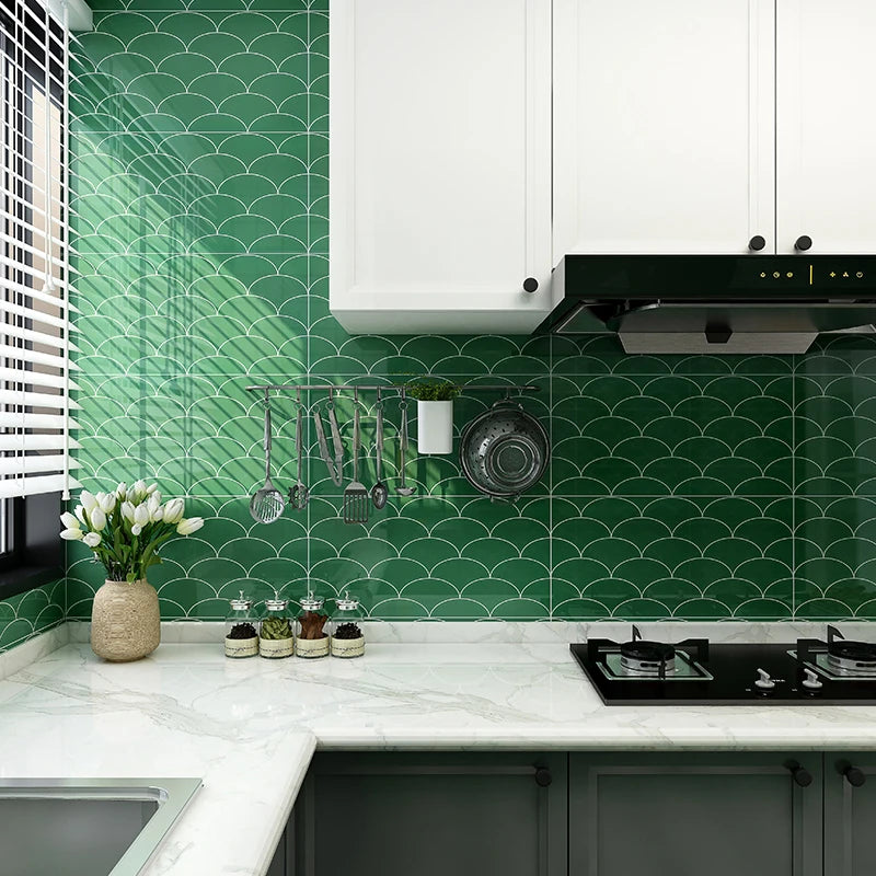 Gạch Sứ Ốp Tường Dạng Thanh Lồi Lõm 300x600, Bề Mặt Bóng, Họa Tiết Vảy Cá, Tráng Men Đánh Bóng Toàn Phần, Cá Tính Sắc Màu