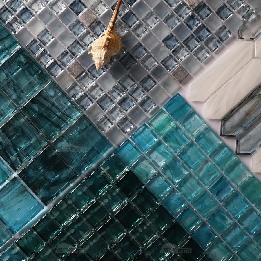 Gạch Mosaic Kính Màu hổ phách Bluwhale