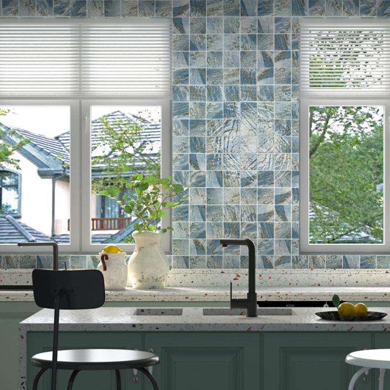 Gạch Hồ Bơi Bằng Sứ Mosaic Vuông Hiện Đại Dùng Cho Bơi Lội Và Trang Trí Phòng Khách Trong Nhà, Khách Sạn, Biệt Thự Ngoài Trời.