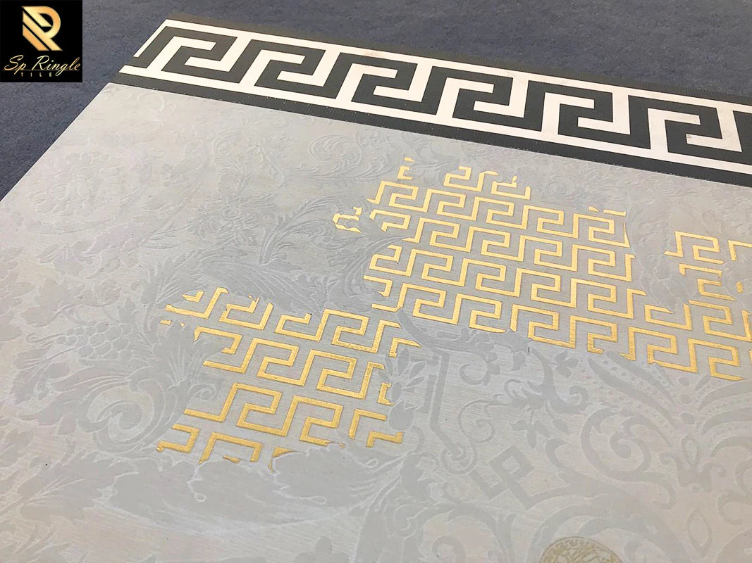 Gạch Viền Vàng Springletile Vân Gỗ Sứ Cao Cấp
