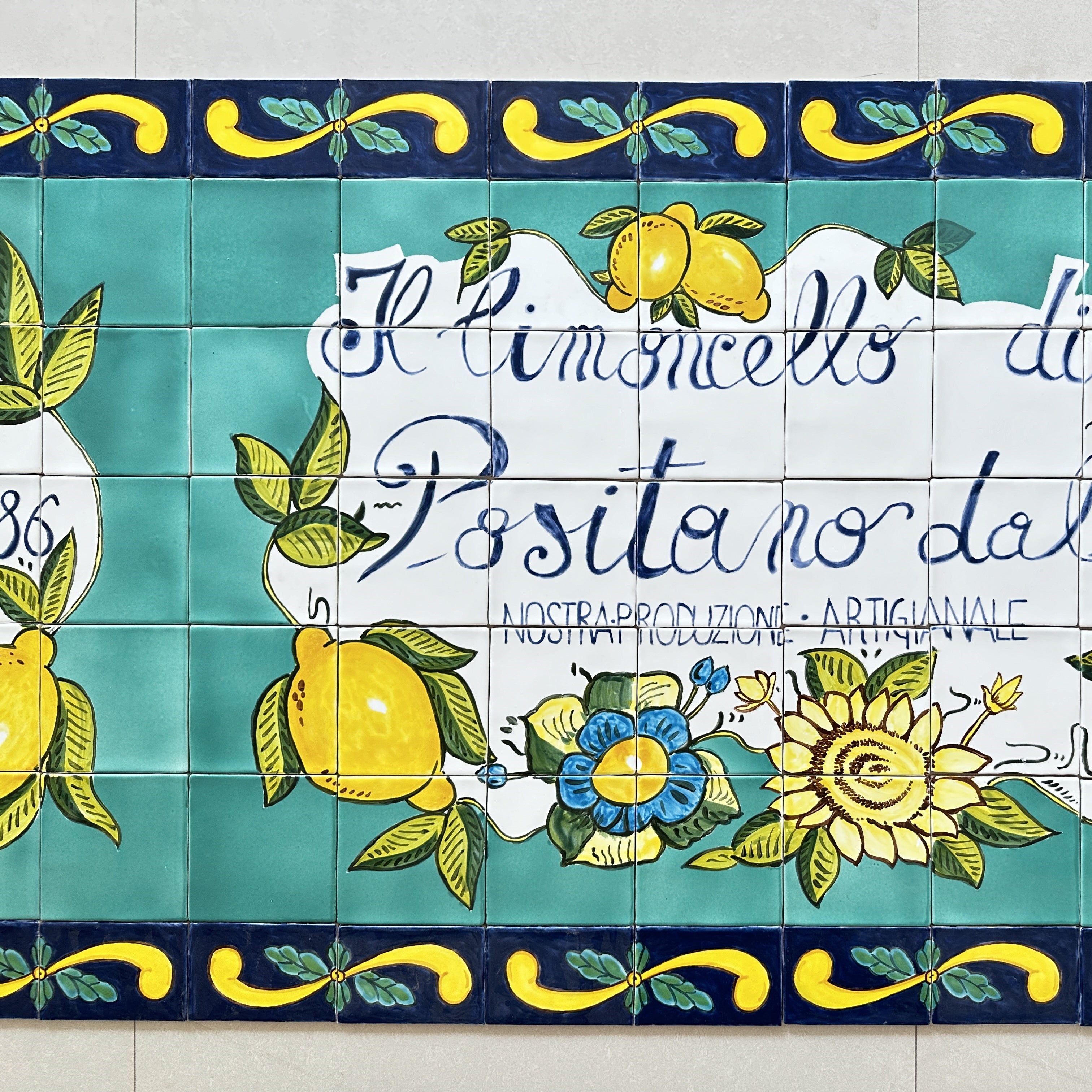 Gạch Ceramic Vẽ Tay Thiết Kế Hiện Đại Màu Chanh Tươi Sáng, Dạng Vuông Hoa Văn Tùy Chỉnh, Viền Kiểu Gạch Viên, Kháng Khuẩn, Chống Cháy