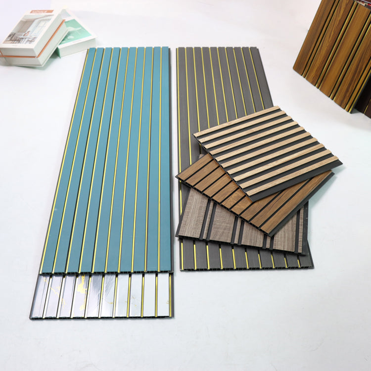 Tấm ốp tường và trần nhựa dẻo cán màng nội thất PVC có rãnh màu đen trang trí cho phòng tắm, khách sạn, văn phòng, biệt thự