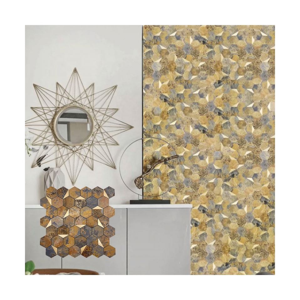 Nhà sản xuất chuyên nghiệp Nhà cung cấp vàng Gạch mosaic dán tự dính