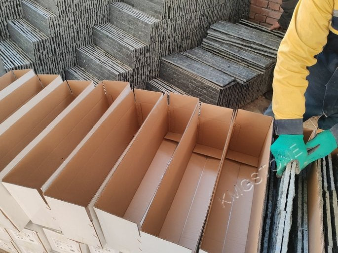 Tấm đá phiến veneer thạch anh đen tự nhiên dùng cho phòng tắm và khách sạn, hoàn thiện bề mặt tách lớp.