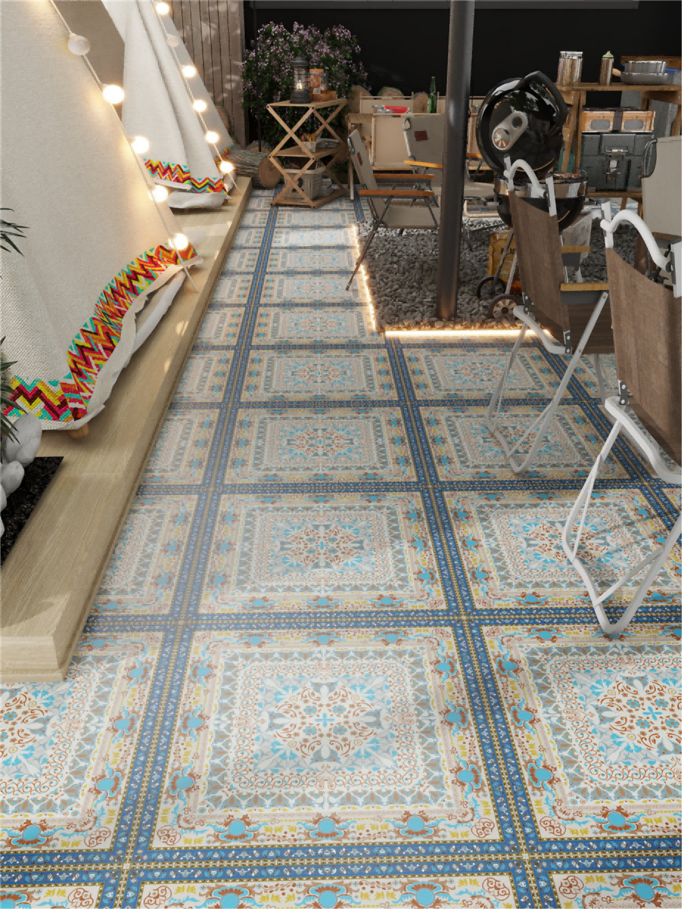 Gạch Mosaic 600*600mm Thiết Kế Hiện Đại Phong Cách Thảm Ba Tư cho Giải Pháp Tổng Thể Dự Án