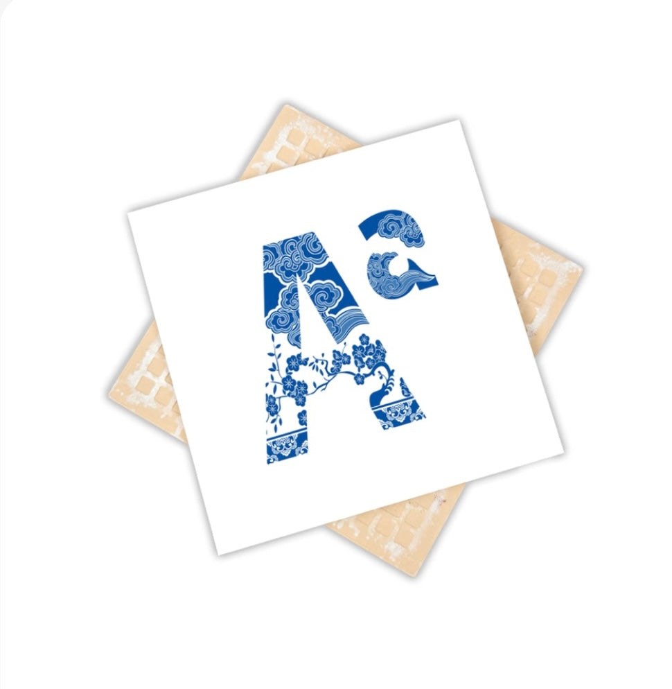 Gạch Chữ Cái Gốm Sứ Tráng Men Bóng Xanh Trắng Hiện Đại