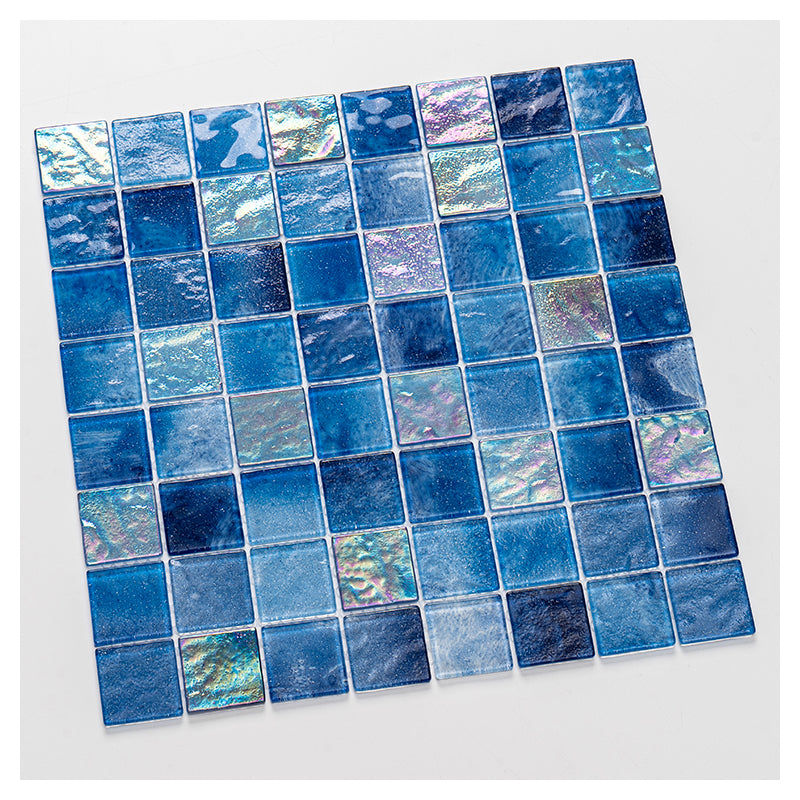 Gạch Mosaic Bếp Trong Nhà Sàn Mosaic Hồ Bơi Biệt Thự Họa Tiết Mosaic Kính Pha Trộn Xanh Óng Ánh Sang Trọng