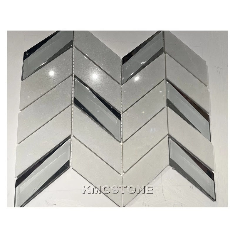 Gạch ốp tường/lát sàn mosaic đá tự nhiên họa tiết vuông đánh bóng cho nội thất khách sạn, biệt thự, căn hộ