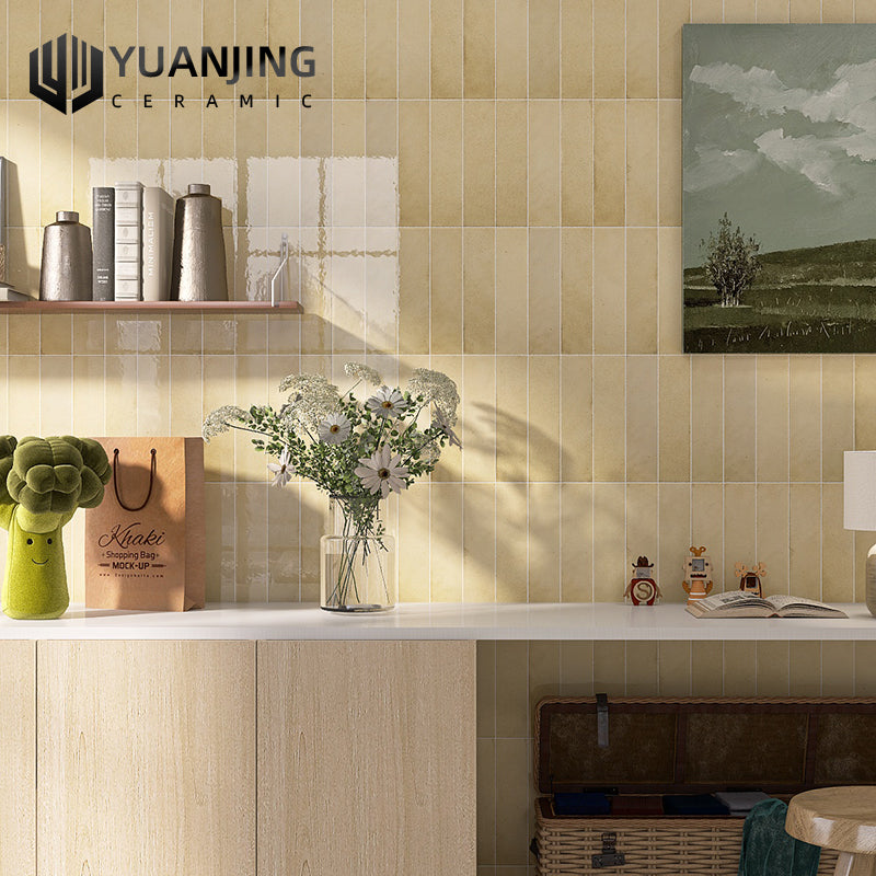 Kho Foshan Gạch ốp tường sứ xương đồng chất bóng tráng men nghệ thuật kiểu Pháp thủ công 75x300mm chống bám bẩn cho bếp và phòng tắm