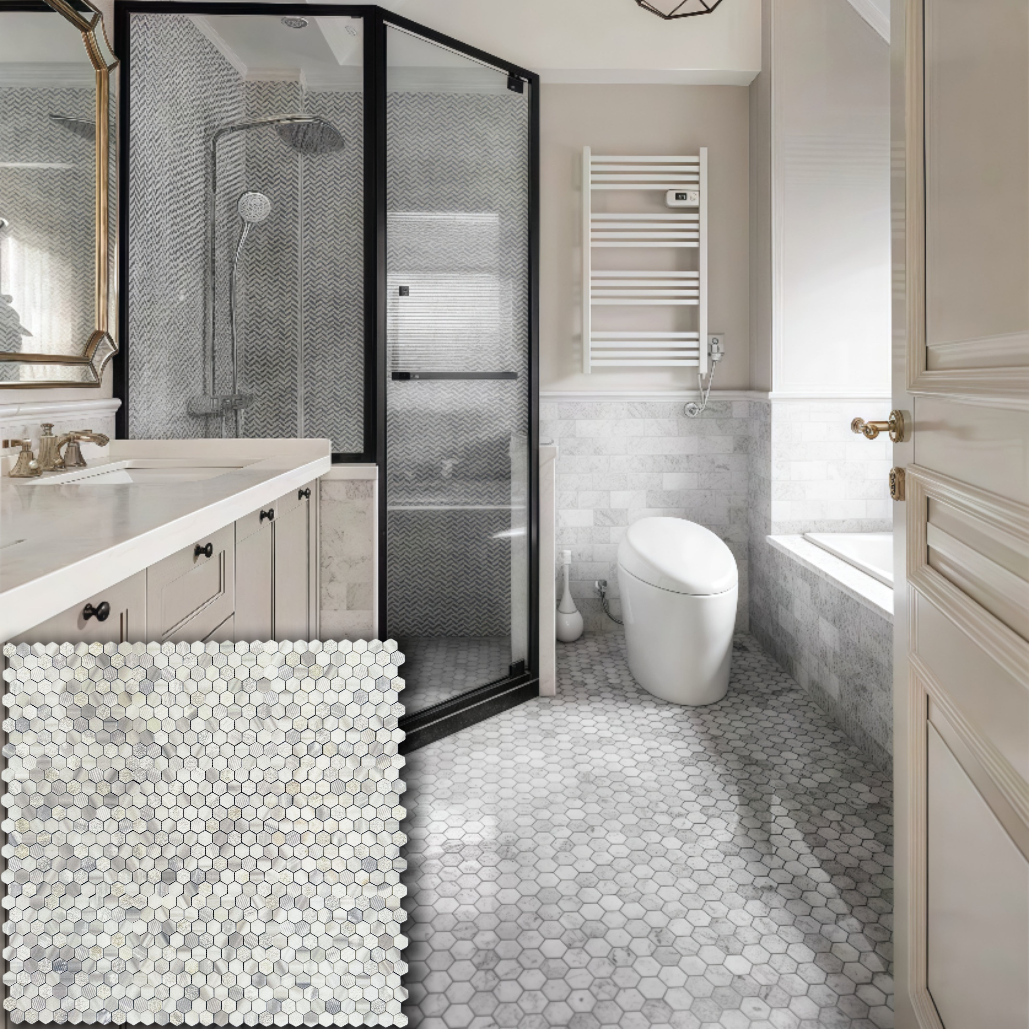 Gạch Mosaic Hình Thoi Đá Tự Nhiên Ốp Tường Sàn Nội Thất Khách Sạn Biệt Thự Bếp Nhà Hàng Phòng Tắm Nhà Vệ Sinh Bề Mặt Đánh Bóng Hình Học