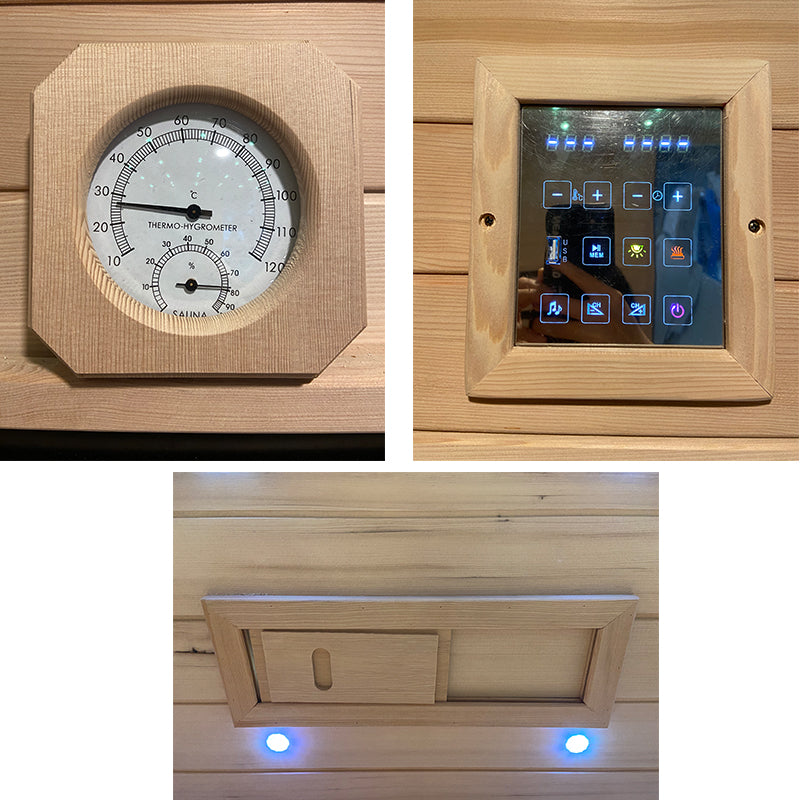 Phòng xông hơi hồng ngoại xa và hơi nước lành mạnh cao cấp, gỗ khối kiểu truyền thống, ngoài trời, dành cho 4-6 người.