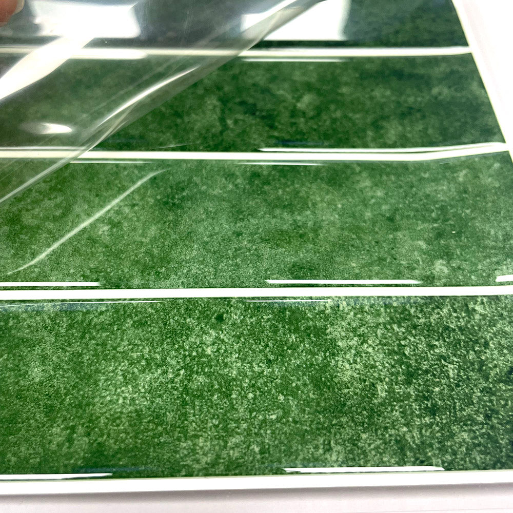 Miếng dán gạch ốp tường bếp tự dính có thể tháo rời 12 inch hình chữ nhật màu xanh lá