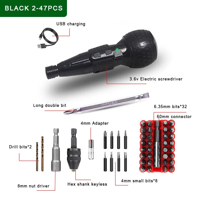 Dung Cu Van Oc Khong Day 3.6V 1800mAh Led Co Den Mini
