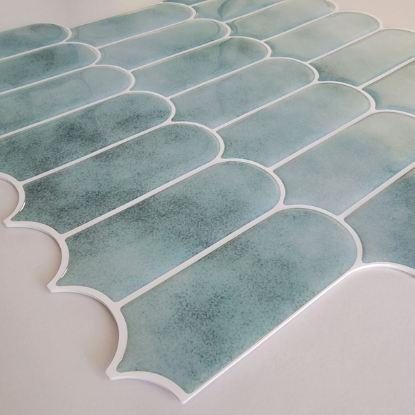 Gạch Mosaic Dải PVC Màu Xanh Lá Tự Dán Dễ Lắp Đặt Cho Ốp Bếp