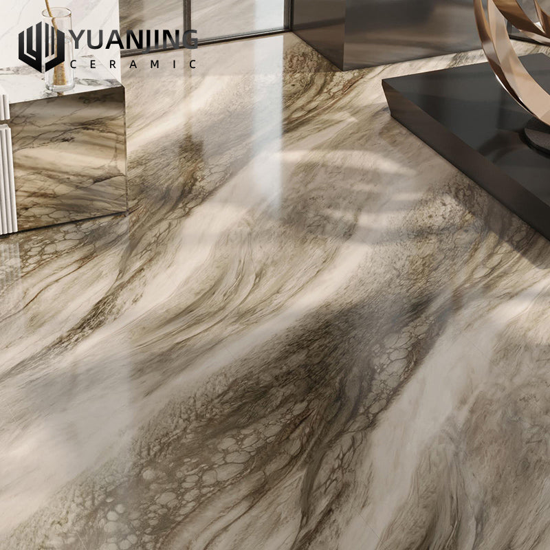 Tấm lát đá nung kết bóng sang trọng vân đá cẩm thạch 1600x3200mm ốp tường sàn trang trí nội thất