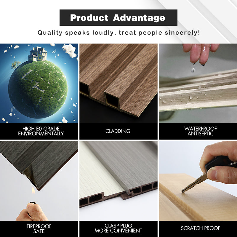 Tấm ốp tường WPC tùy chỉnh trong nhà chống thấm nước đá dệt thân thiện môi trường