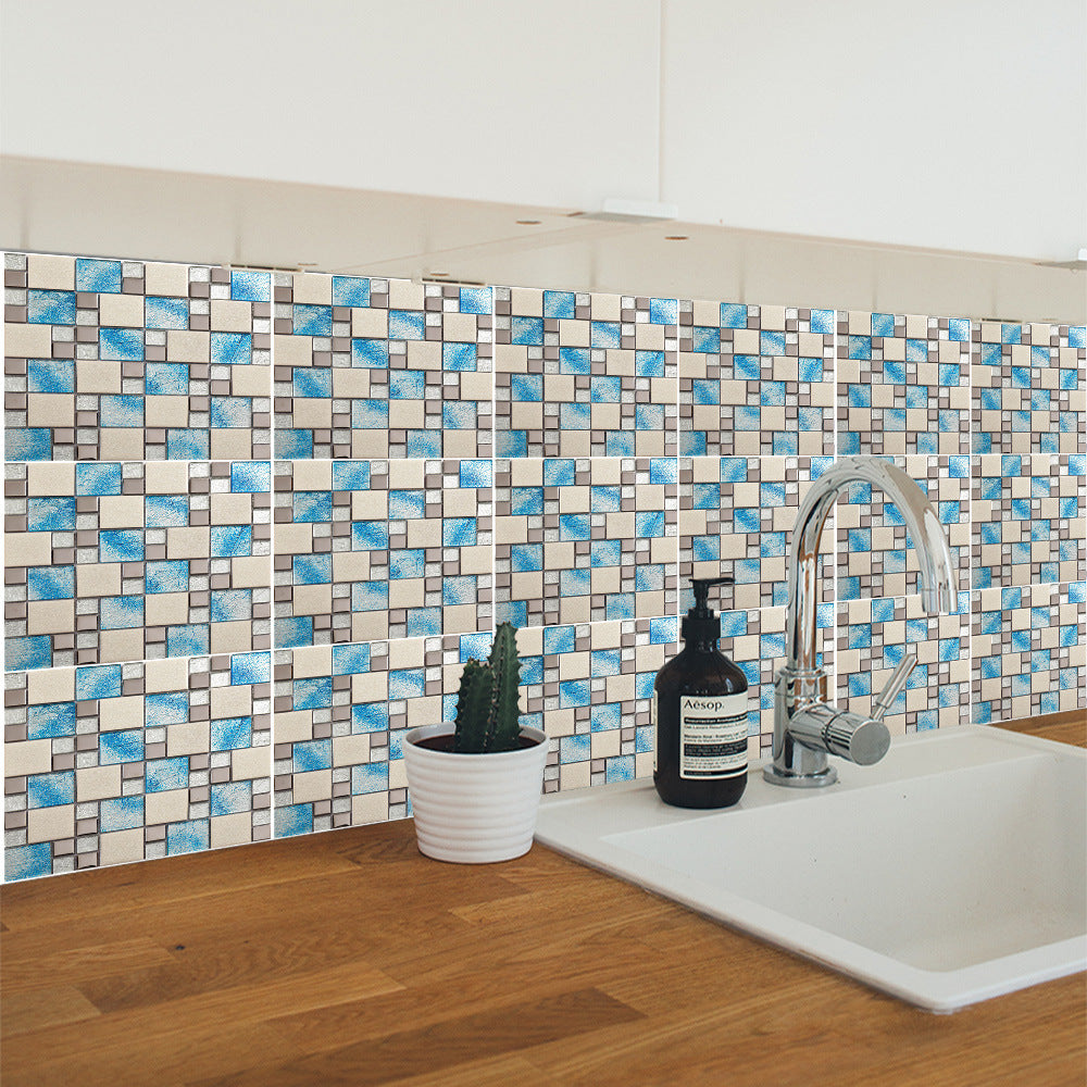 Miếng Dán Gạch Mosaic Họa Tiết Hoa Cổ Điển Bền Bỉ, Chống Nước, Thân Thiện Môi Trường Trang Trí Tường Cho Cải Tạo Bếp, Phòng Ngủ, Phòng Tắm