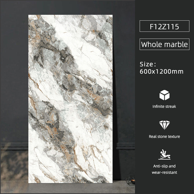 Gạch Lát Sàn Sứ Trong Nhà Hiện Đại 600x1200 Vân Đá Cẩm Thạch Giả, Hiệu Ứng Gạch Nung, Bề Mặt Bóng, Chống Trượt Dùng Cho Biệt Thự, Trường Học