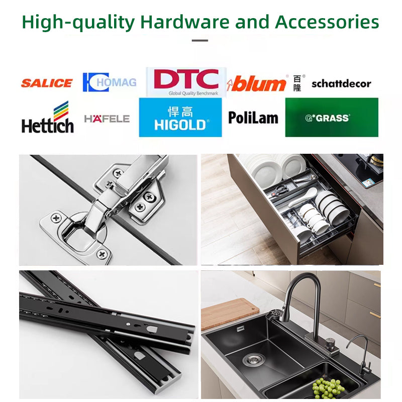 Tủ Bếp Gỗ Đen Hiện Đại Thiết Kế Tùy Chỉnh Trọn Bộ Nội Thất Gia Đình