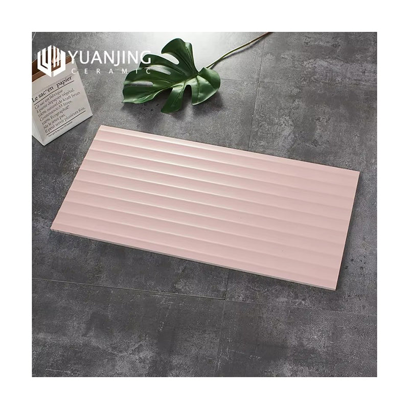 Gạch ốp tường 300x600mm gợn sóng hồng