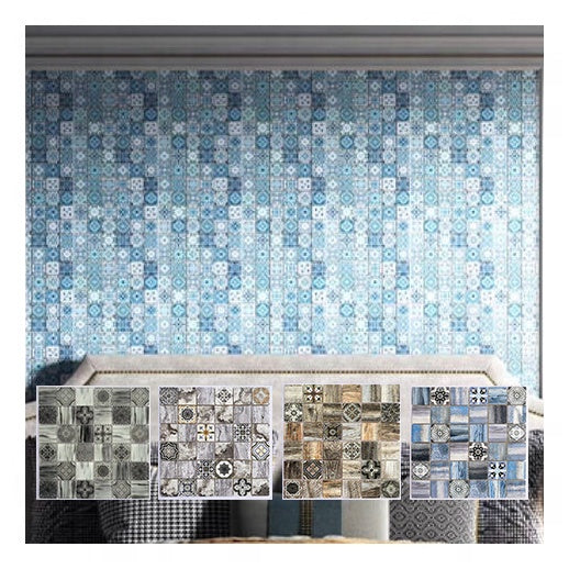 Gạch Mosaic Thủy Tinh Hình Hoa Inkject Kích Thước Nhỏ Pha Màu Cổ Điển Dùng Cho Tường Phòng Tắm Và Ốp Bếp