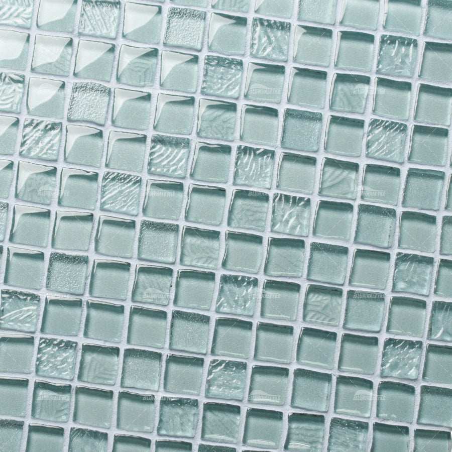 Gạch MOSAIC kính thủy tinh bể bơi nhà tắm hình vuông bóng 8mm dày 23x23mm