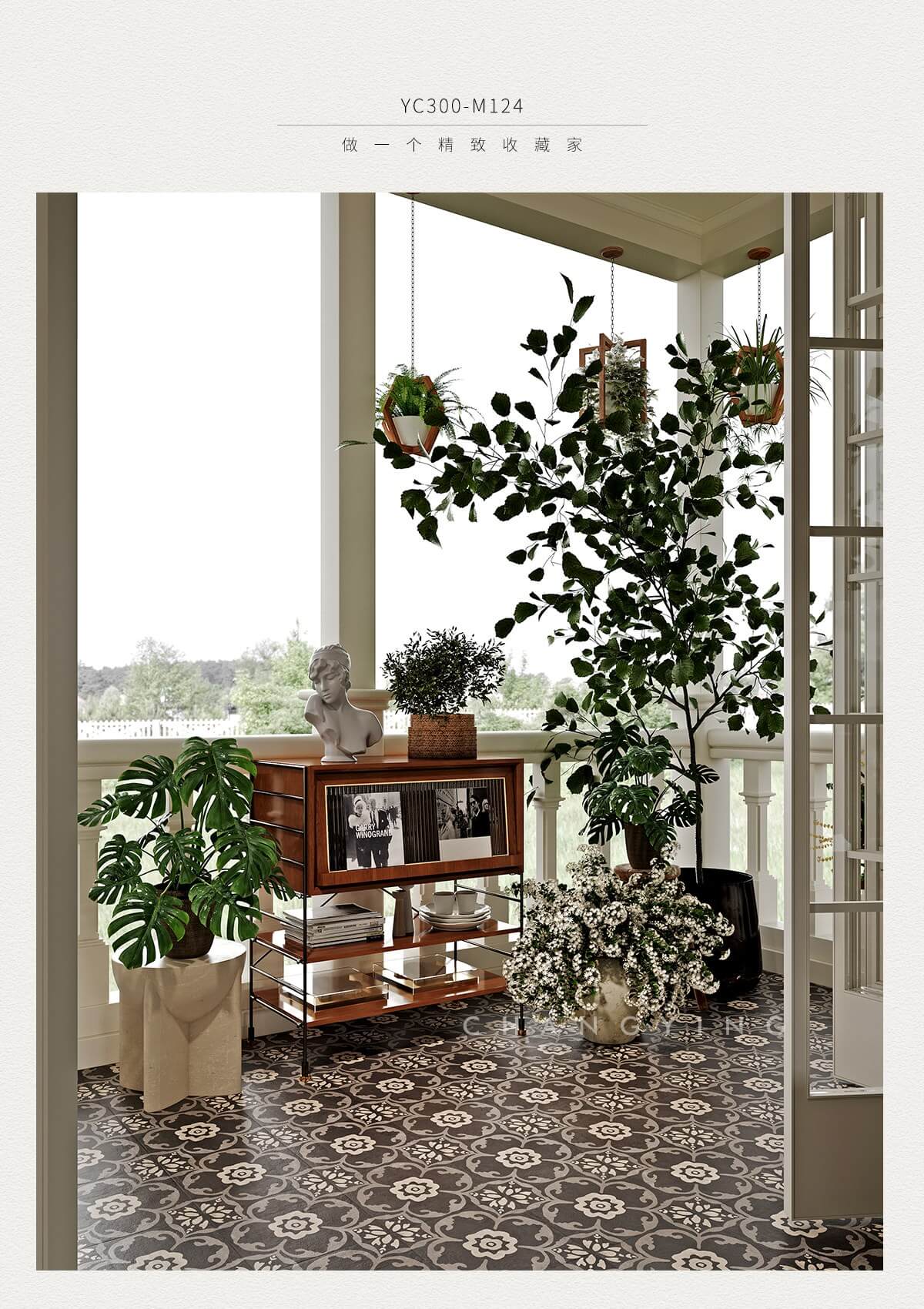 Bán Trực Tiếp Từ Nhà Máy Gạch Lát Sàn Mosaic Mờ 300x300mm, Thích Hợp Cho Phòng Tắm, Với Hiệu Ứng Hoa Văn Cổ Điển