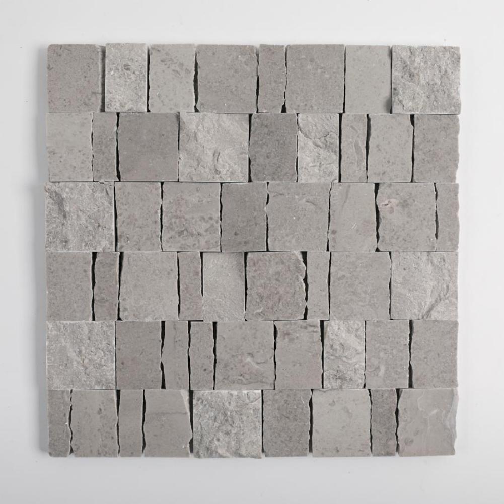 Samistone Hiện đại 3D Đá Travertine Tự nhiên Tấm Gạch Mosaic Tre Xẻ Rãnh Tấm Veneer Linh hoạt cho Tường với Thiết kế Đồ họa