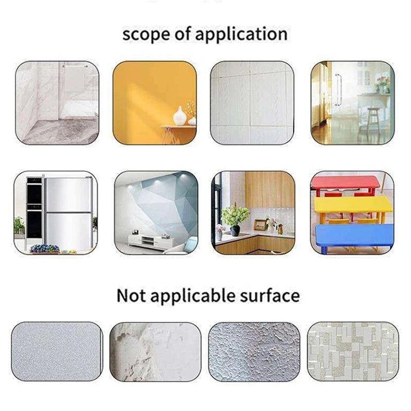 Self Adhesive Tile Wall Sticker Home Decor 3D PVC Brick Sticker Wall Decor For Kitchen Cupboard Bathroom Waterproof Wallpaper