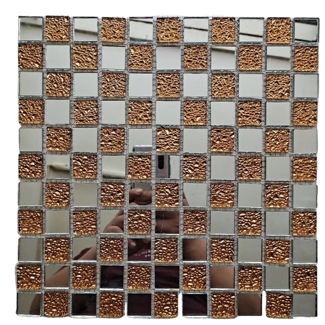 Gạch Mosaic Kính Pha Lê Hỗn Hợp Hiện Đại Trực Tiếp Từ Nhà Máy Dùng Cho Tường Nội Thất & Khách Sạn Sản Phẩm Chất Lượng Cao Cấp