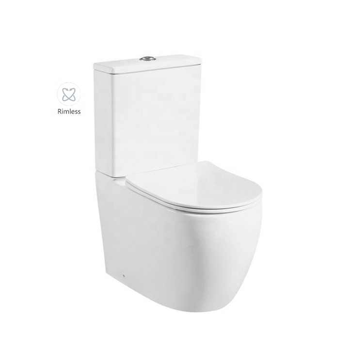 Bồn cầu Medyag Hot Back to Wall không vành bằng gốm, bồn cầu hai khối cao cấp CE và Water Mark, bồn cầu vệ sinh