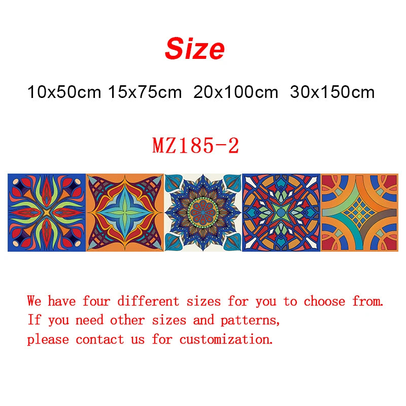 Gạch Dán Trang Trí Mandala Đa Màu Sọc Dán Tường Chống Thấm