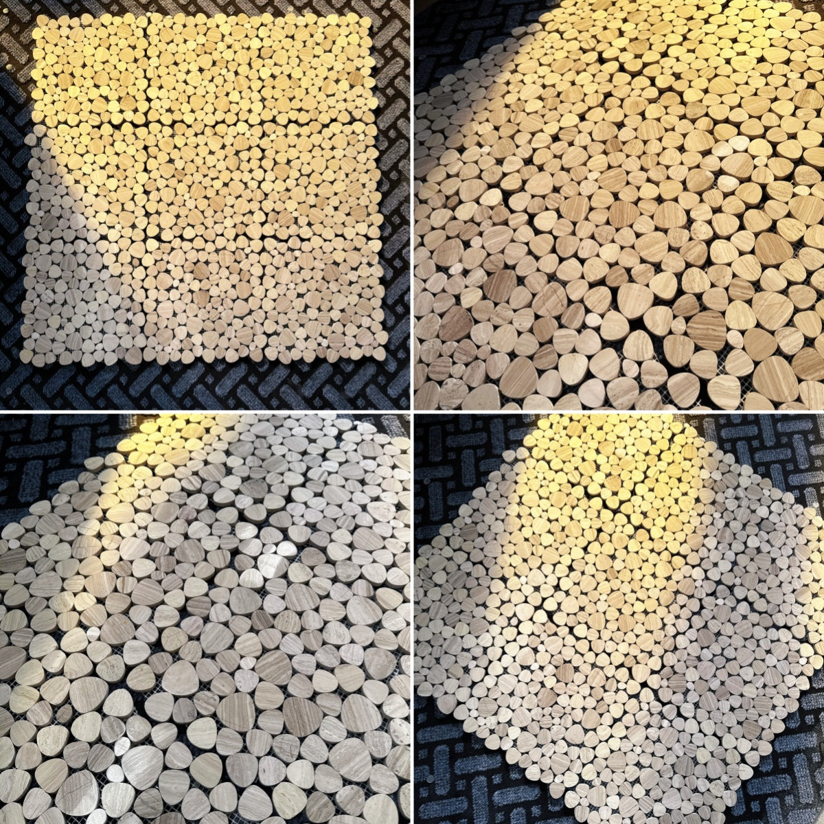 Bề mặt Mosaic sỏi tự nhiên đánh bóng hiện đại