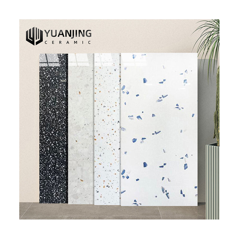 Gạch Sứ Bóng Họa tiết Terrazzo Tối giản Hiện đại 600x1200 Dùng cho Nhà hàng Khách sạn Homestay