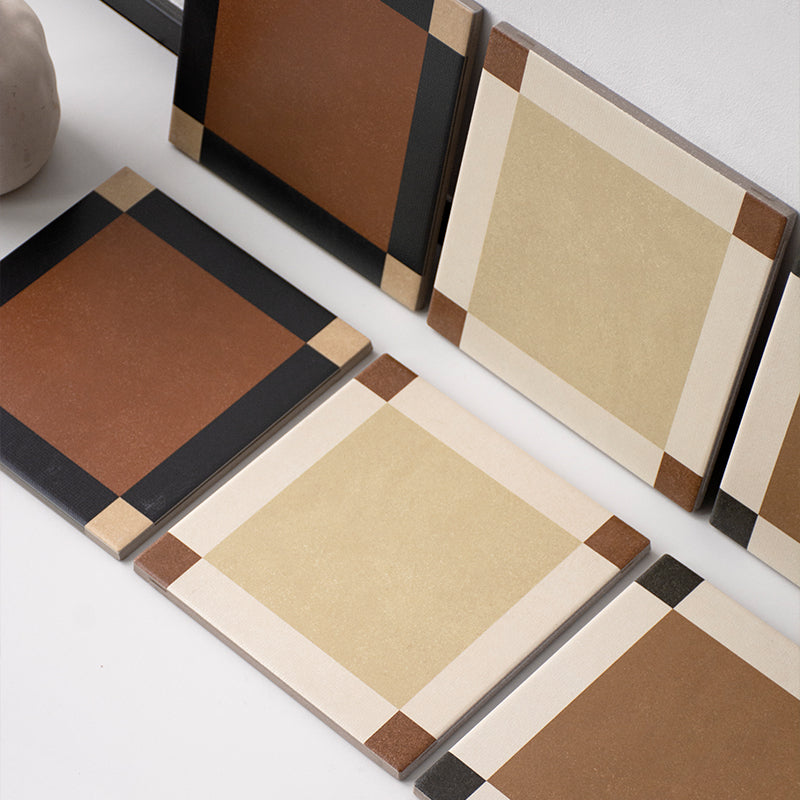 Gạch lát sàn chống trượt 200x200mm màu Be phong cách Retro họa tiết Caramel cho Bếp, Phòng tắm, Ban công, Thương mại