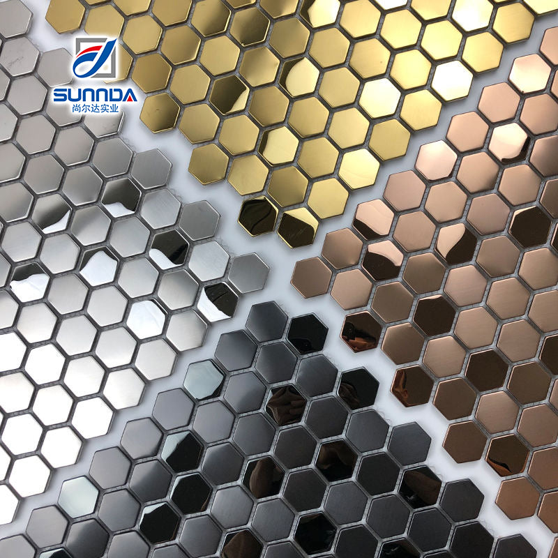 Gạch Mosaic Trang trí Kính Vàng, Kim loại, Gốm và Đá