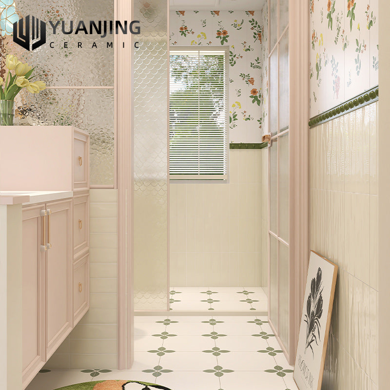 Gạch Ceramic 300x600mm Họa Tiết Phong Cách Kem Pháp Vân Móng Mèo Dùng Cho Tường Bếp, Phòng Tắm, Sàn Ban Công