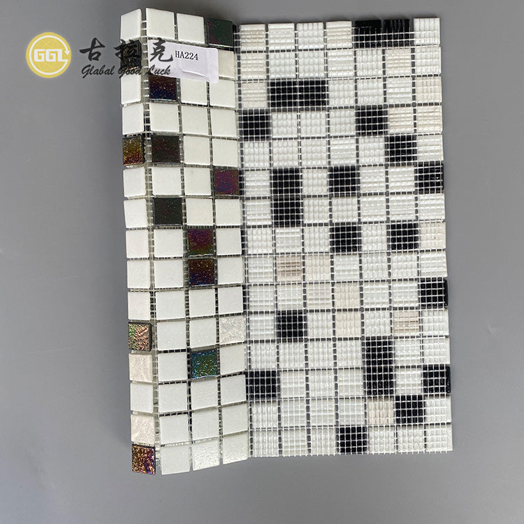 Gạch Mosaic Thủy Tinh Óng Ánh Trắng Cao Cấp Dùng Để Trang Trí Tường Trưng Bày Cửa Hàng Trang Sức