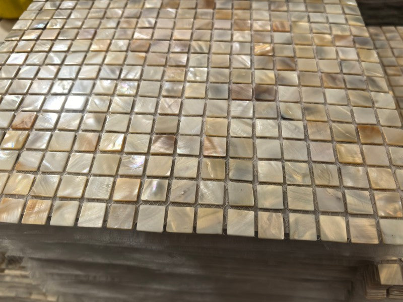 Tấm Mosaic Vỏ Xà Cừ Tự Nhiên Màu Trắng Thiết Kế Hiện Đại Dùng Cho Ốp Bếp, Phòng Tắm, Hồ Bơi